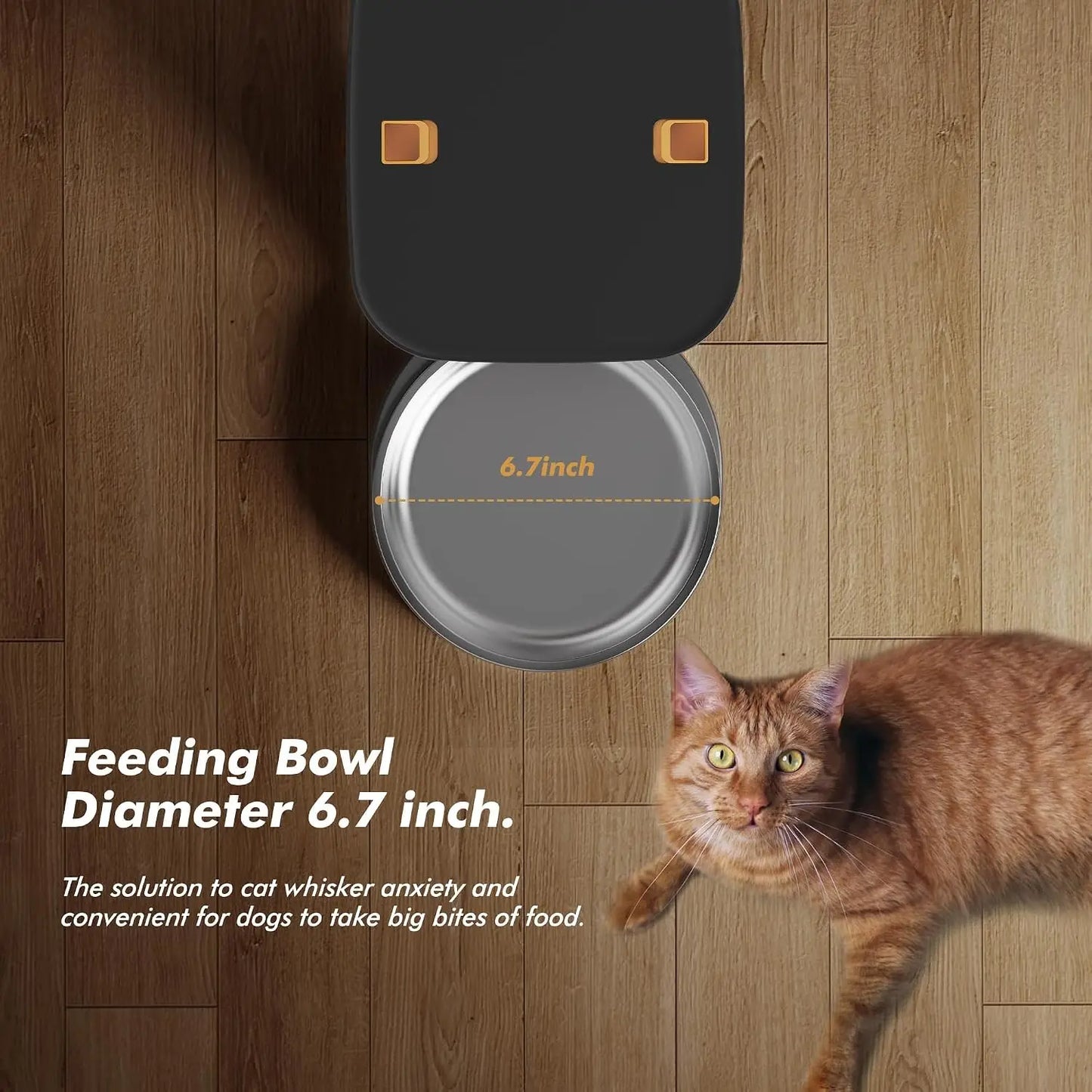 NITYERS 8L Automatic Dog Feeder, Smart Pet Food Dispenser with Key Control, Voice Recorder, Dual Power Supply, Timed Auto Cat Feeder with Stainless Steel Bowl