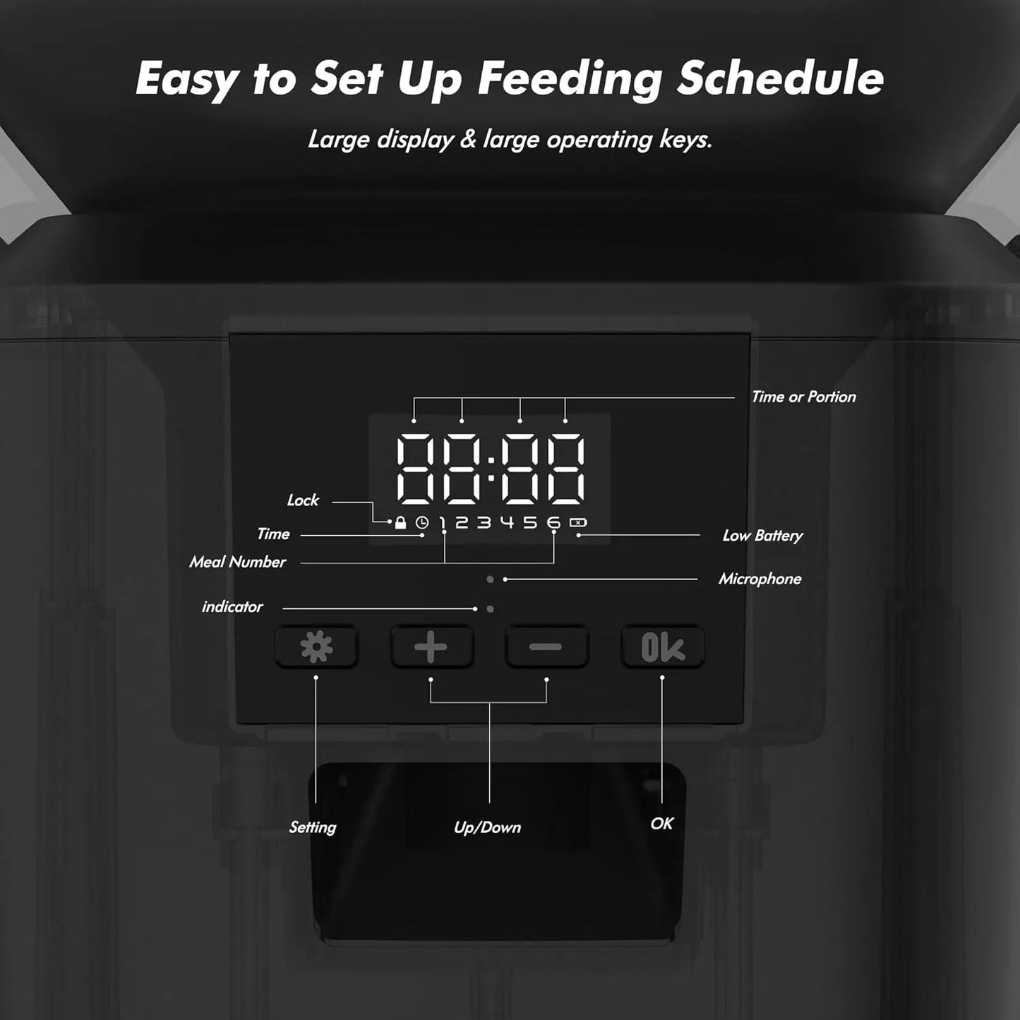 NITYERS 8L Automatic Dog Feeder, Smart Pet Food Dispenser with Key Control, Voice Recorder, Dual Power Supply, Timed Auto Cat Feeder with Stainless Steel Bowl